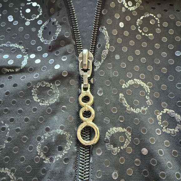 112. Hiroko Sequin Full 2 way Zip Black Jacket blazer - Picture 5 of 7